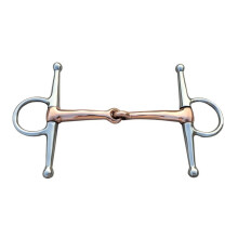 Full Cheek Stainless Steel Equestrian Flexible D Ring Loose Set Horse Bit Buckle Double Joint Copper Mouth 135MM