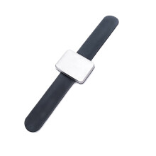 Placca Magnetica per Cinturino Polso Autoadesivo con Bracciale Magnetico Regolabile per Fermaglio per Parrucchiere Nero