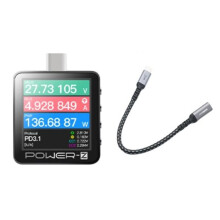 KM003C Testeur de Charge Rapide USB-C Portable PD3.1 QC5.0 Voltmètre et Ampèremètre Numérique Testeur de Batterie Externe avec Câble 140 W