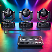 Rörlig Huvud Laser Stroboskop Ljus DMX512 Ljudaktiverad RGB LED Effekt Ljus för DJ Disco Fest Klubb Scen Show EU Kontakt
