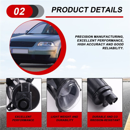 Front Bumper Grille Driving Light Halogen Fog Lamp Assembly for   B5.5 2000-2005 3B7941699A 3B7941700A 2