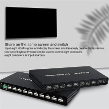 4K KVM -Compatibele Multiviewer Multi Channel Video Seamless Multiplexer voor 8x1 Uit USB, EU Plug