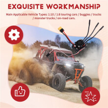 Regolatore Elettronico di Velocità RC 75A Brushless ESC per Motori Brushless 540/3650/3670 per Modellismo di Auto/Barche con Connettore di