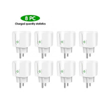 (8pcs)Tuya WiFi Smart Plug 16A/20A EU Smart Socket with Power Monitoring Timing Function Voice Control Via Alexa Google Home Yandex
