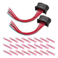 2 Pcs 12 Pin 15cm Car Headlight Wiring Harness with 24 Terminals 6925638 61132359991 for E60 G30 E63 F20 F30 E87