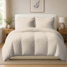 (Double (200cm x 200cm), Taupe) 100% Organic Egyptian Cotton Duvet Cover Set