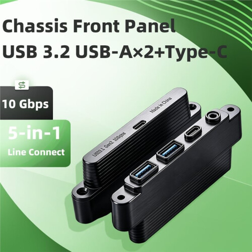 USB3.2 Gen2 10Gbps Front Panel 2USB-A+Type-C+HD Audio Multi-Port Hub Chassis Front IO Adapter 2