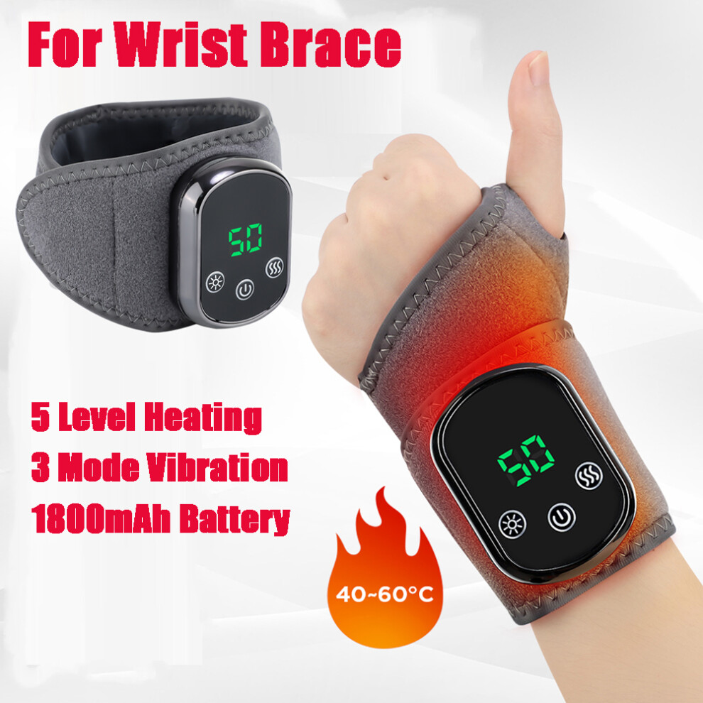Stoyotu (Type B) Electric Heating Hand Wrist Guard Vibration Massage Hot Compress Wrist Brace Protector Wrap Rechargeable Heat Thermal Wristband