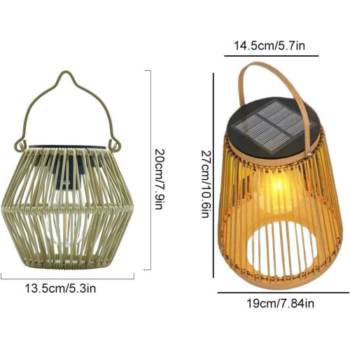 Lanternă solară răchită, grădină 2