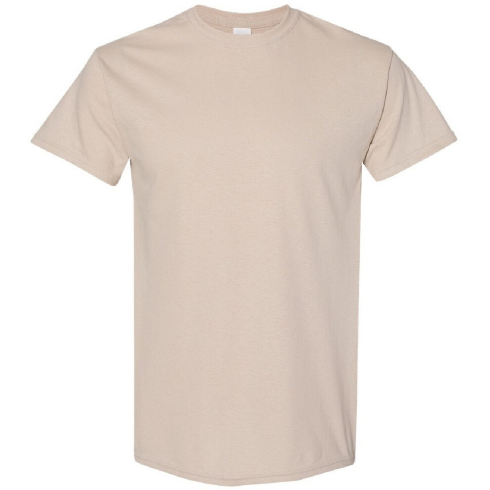 Gildan (Xl, Sand) Mens Heavy Cotton Short Sleeve T-Shirt (Pack Of 5) Multicoloured