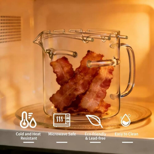 Bandeja bacon microondas vidrio, apto horno. 2