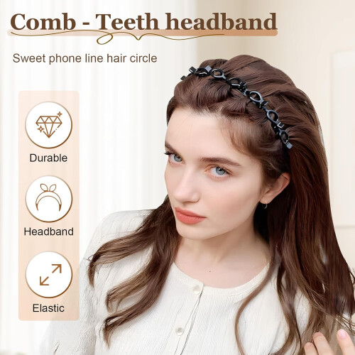Diadema con pinzas 2 uds, 8 clips cada. 1
