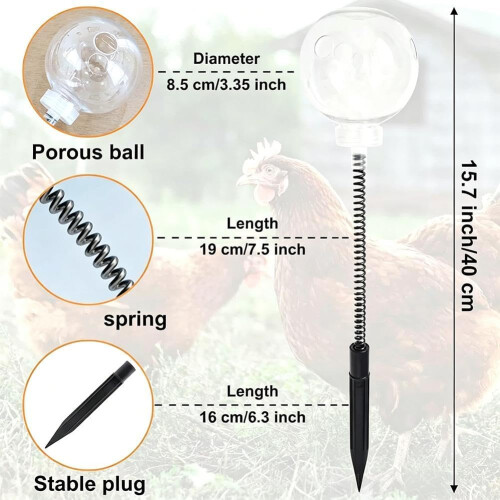 Interactive Slow Feed Chicken Pecking Toy Release, with Spring & Stake 1