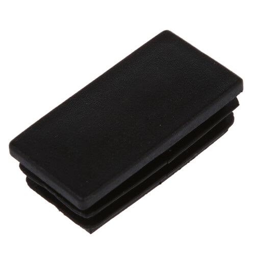 Plastic Rectangle Tube Inserts End Blanking Cap 25X50mm 40 Pcs Black 2