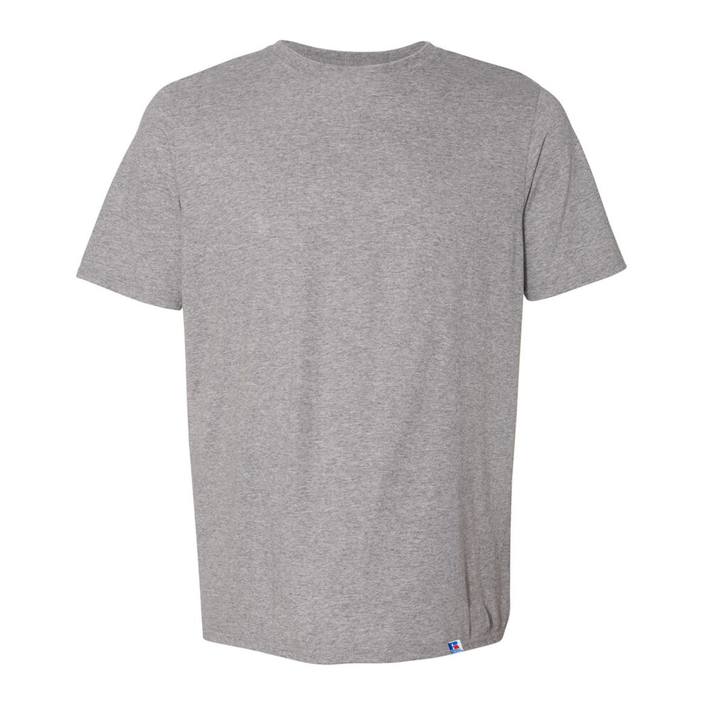 Russell (S, Light Oxford Grey) Mens Organic Short-Sleeved T-Shirt