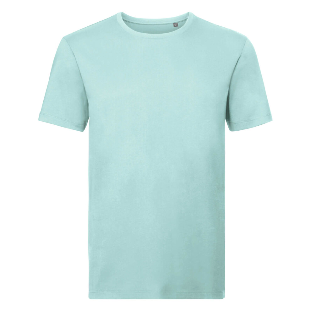 Russell (Xl, Aqua ) Mens Organic Short-Sleeved T-Shirt Blue