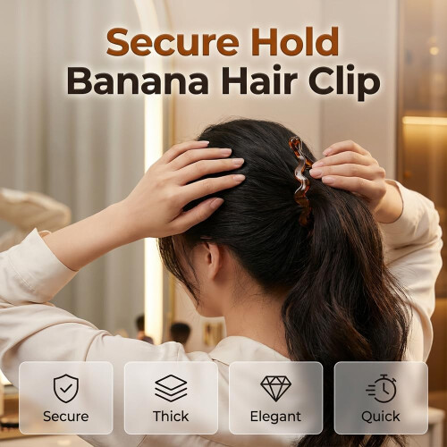 Pente Banana 15cm, 4 Peças e Volume, Cabelo e Grampos 1