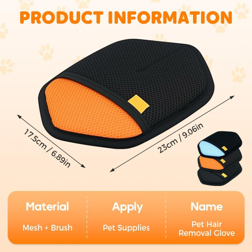 2er-Haarentfernungs-Handschuh, orange+schwarz, elektrostatisch, wiederverwendbar 1