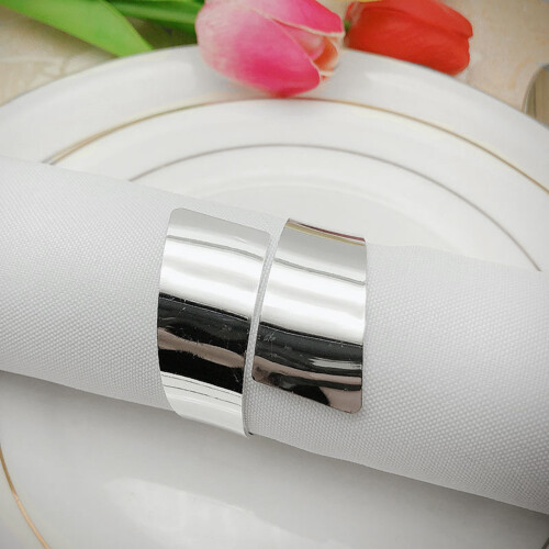 12 Pcs Anneau de Serviette, Support de Serviette de Cercle Argent 2