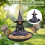 Meditating Witch Resin Hanging Bird Feeder, Garden Statue 8