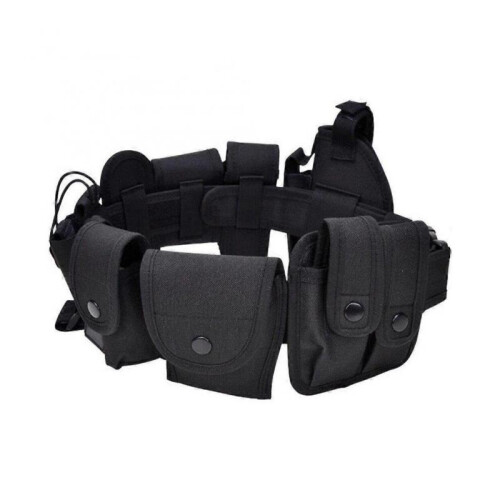 Belt Guard Military Modular Equipment System Versatile Service Belt Set for Law Enforcement, Adjustable, Durable, Black