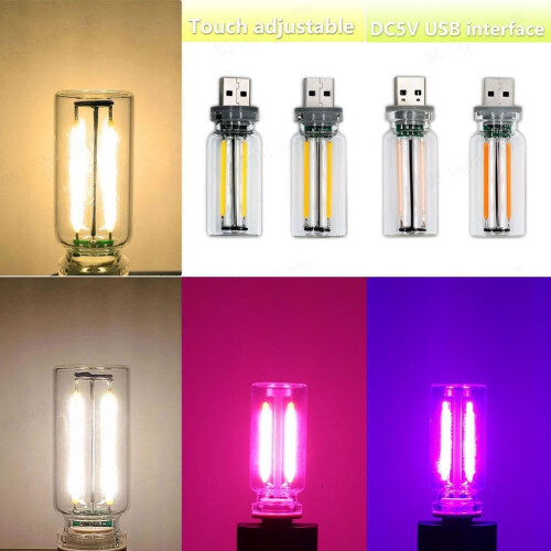 Luce notte LED touch, lampada auto retrò, USB, atmosfera interna 2