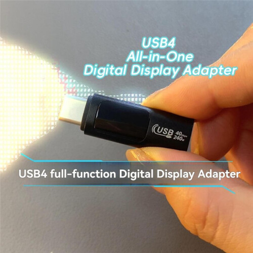 USB C OTG Adapter Type C to USB Type-C 40Gbps 240W Digital Display OTG Adapter Data Transfer Adapter Black 1