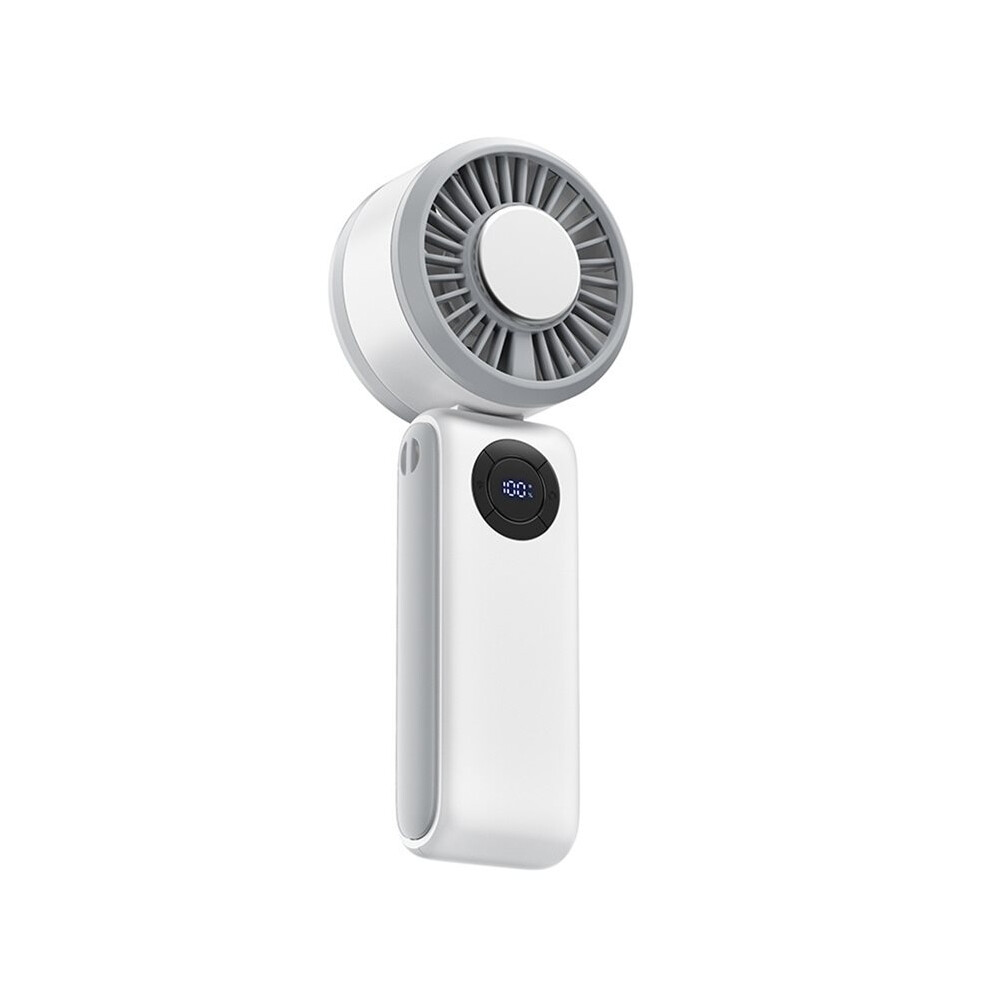 Handheld Cooling Fan With Semiconductor Cooling, Turbo Wind, Foldable 5-Speed, For Outdoor Neck Fan Rechargeable White 4712647916144