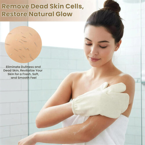 Γάντια μασάζ από μετάξι, φυσικό scrub σώματος για σπα & σπίτι, γάντια Garshana 1