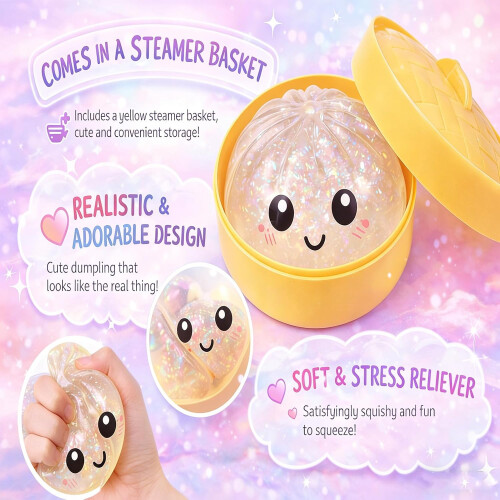 Γκλίτερ Dumpling Squishy με ατμό φαγητού - τυχαίο μυστήριο αργή άνοδος στρες 2τμχ 2