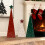 3 árboles Navidad madera rústica, centro mesa. 6