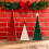 3 árboles Navidad madera rústica, centro mesa. 5