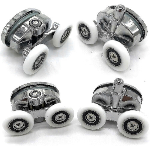 4-Pack Twin Wheel Shower Door Rollers Oval Butterfly Design