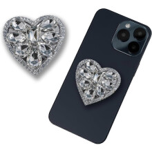 Support universel en forme de diamant pour téléphone, offrant une prise en main sûre et un mode support.