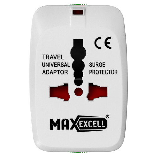 Universele stekkeradapter EU/VS/VK/AUS LED-indicator Max Excell wit