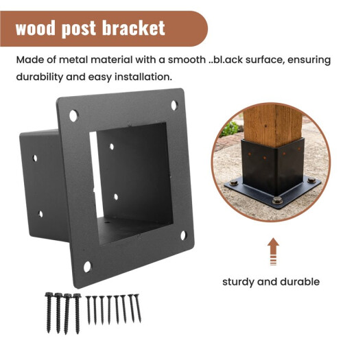 Base de Ancoragem de Flange de Aço Inoxidável de 4x4 Polegadas (Real: 3,5x3,5 Polegadas) com Parafusos para Corrimão de Deck (1 Pacote) 1