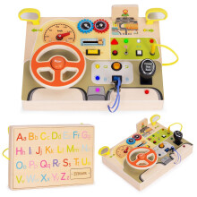 Sensorisches Aktivitätsbrett aus Holz mit LED-Beleuchtung für Kinder - 14 Teile