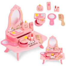 Kinderschminktisch aus Holz mit Spiegel und Zubehör