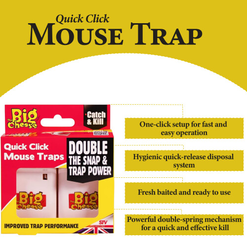 THe Big Cheese Quick Click Mouse Trap Ready Baited Twin Pack 1
