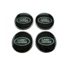 Land Rover Black & Green Center Hub Alloy Wheel Caps 63mm Set Of 4 Pcs