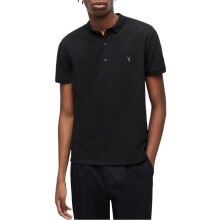 (Black, M) All Saints Reform Mens Polo Shirt Summer Casual