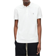 (Optic White, L) All Saints Reform Mens Polo Shirt Summer Casual