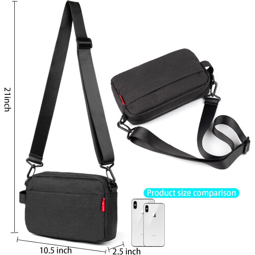 Torba messenger, czarna, mała, unisex 1