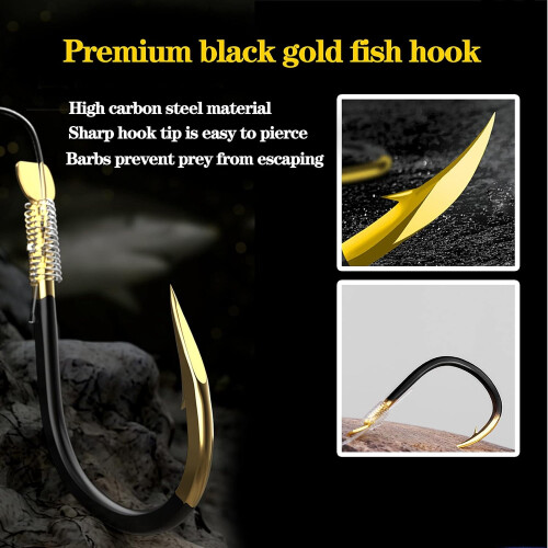 Small Fishing Hooks with Line, Strong Sharp Double Hook Rigs with Barbs 1