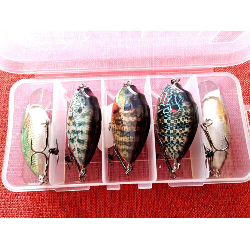 5er-Pack Panfish Crankbait, 6cm, sinkend, für Hecht Barsch Forelle 1