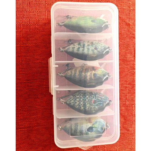 5er-Pack Panfish Crankbait, 6cm, sinkend, für Hecht Barsch Forelle 2