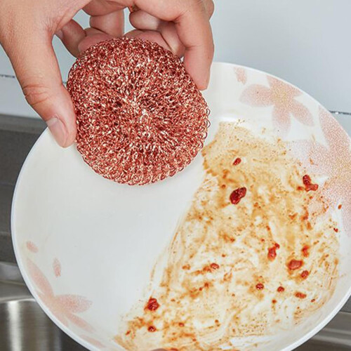 6-Pack Copper Scrubber for Pots & Pans, Woven Double Layer Kitchen Scrubber Balls 2