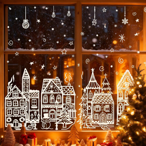 Stickers vitre Noël, réutilisables déco 1