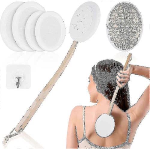 Pack 2 In 1 Back Cream Applicator Lotion Applicator Back Scrubber for Body Use