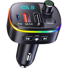 Bluetooth Car Adapter, PD 18W and QC3.0 Bluetooth 5.0 Wireless Car Radio Adapter Music Player